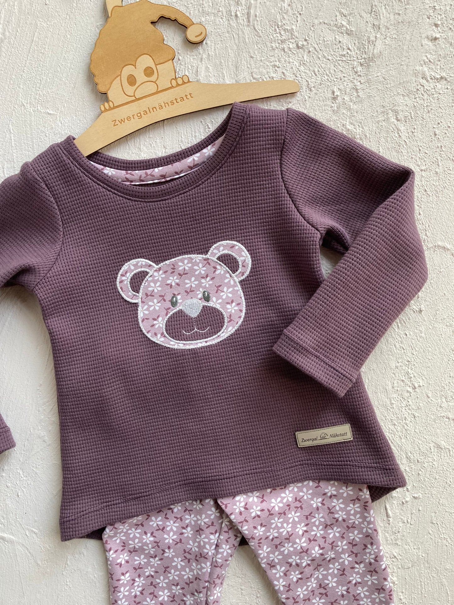 Set Langarmshirt "Teddy-Patch" + Leggings