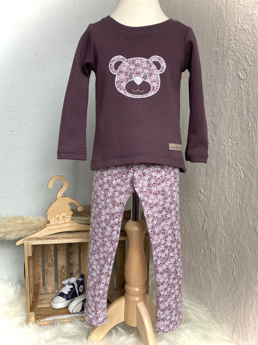 Set Langarmshirt "Teddy-Patch" + Leggings